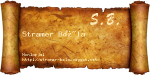 Stramer Béla névjegykártya